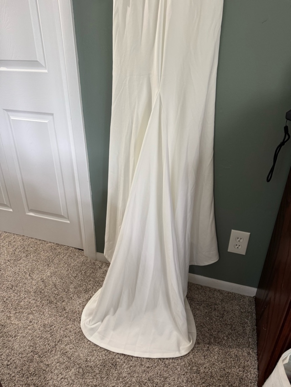 White Sleeveless Lace-Panel Wedding Dress - Picture 10 of 13